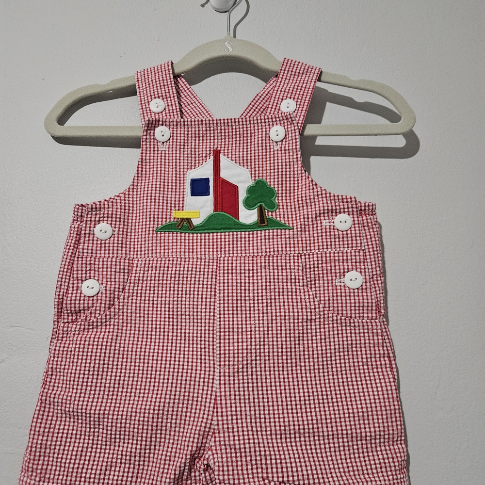 Florence Eiseman Red Gingham Overalls